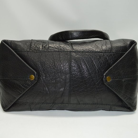 Linea Pelle Black Large Italian Leather Satchel - Picture 5 of 10